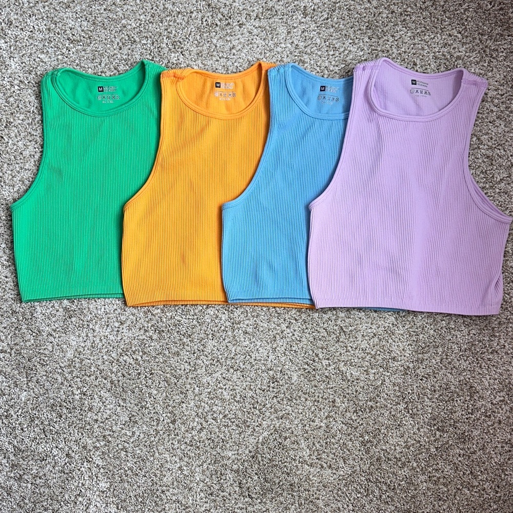 Ribbed Cropped Tank Tops Bundle